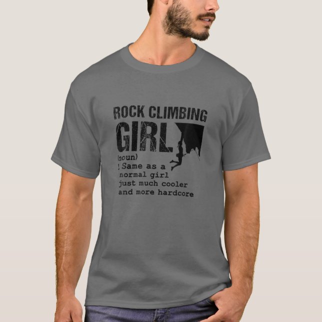 Rock Climbing Girl - Bergsee T-Shirt (Vorderseite)