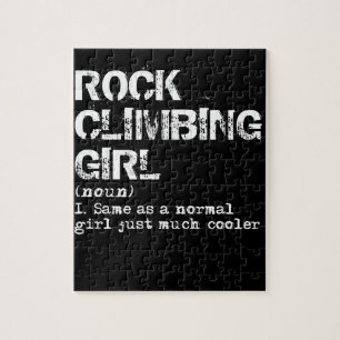 Rock Climbing Girl Definition Funny Puzzle