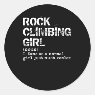 Rock Climbing Girl Definition Runder Aufkleber