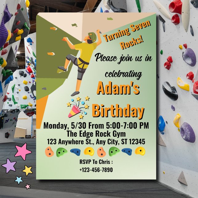 Rock Climbing Gym Adventure Birthday Invitation Einladung (Von Creator hochgeladen)