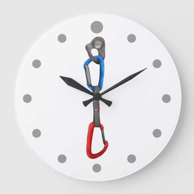 Rock Climbing Hanger mit schnellem Zeichn Große Wanduhr (Vorderseite)
