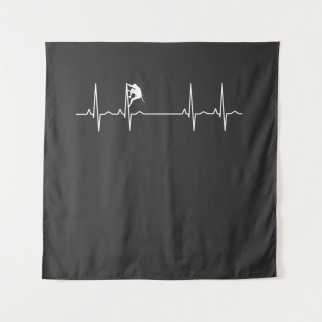 Rock Climbing Heartbeat Wandteppich (Vorderseite)