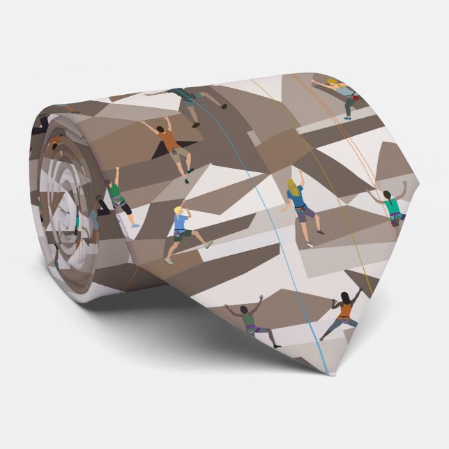 Rock Climbing in Browns Neck Tie Krawatte (Gerollt)