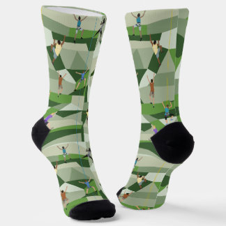 Rock Climbing in Greens Crew Socks Socken