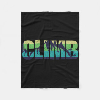 Rock Climbing Kletterer Klettern Retro Vintage Fleecedecke