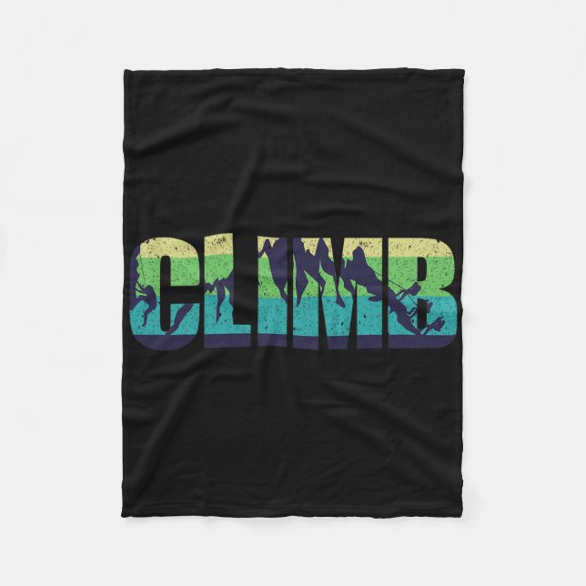 Rock Climbing Kletterer Klettern Retro Vintage  Fleecedecke (Vorderseite)