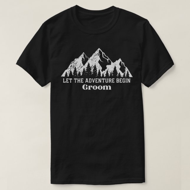 Rock Climbing Lass The Adventure Begin T-Shirt (Design vorne)