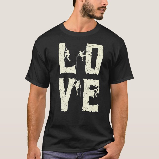 Rock Climbing Liebe Bouldering T-Shirt (Vorderseite)