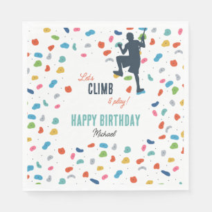 Rock Climbing Niedlich Kindergeburtstag Party Serviette