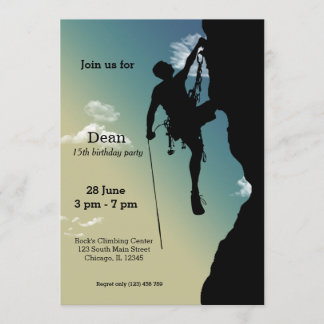 Rock Climbing Party Einladung