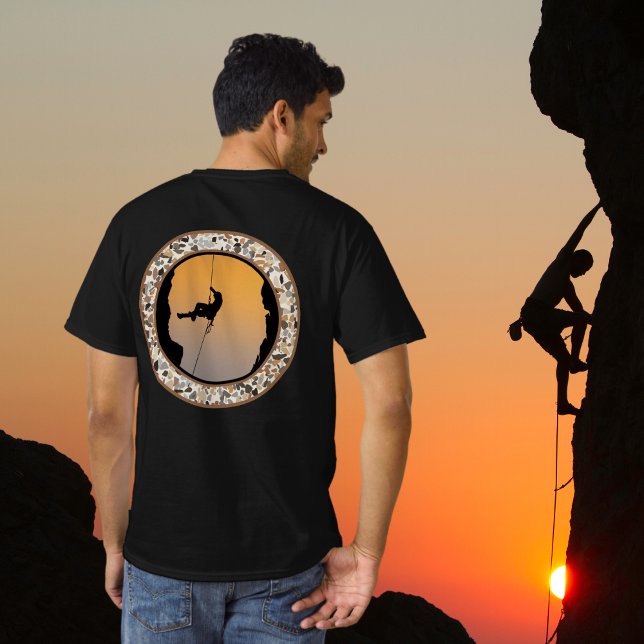 Rock Climbing Pebble Round Design T - Shirt (Von Creator hochgeladen)