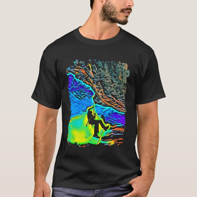 Rock Climbing Pop Art T-Shirt (Vorderseite)