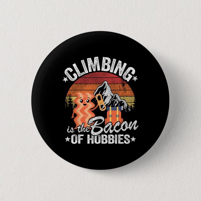 Rock Climbing Retro Bouldering Evolution Kletterer Button (Vorderseite)