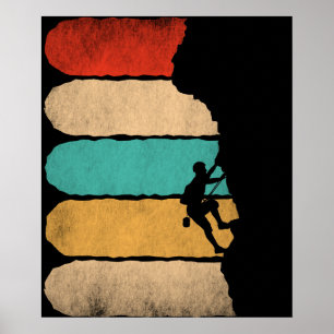 Rock Climbing Retro Hipster Kletterparadies Poster