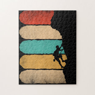 Rock Climbing Retro Hipster Kletterparadies Puzzle
