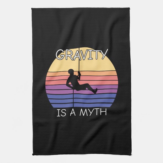 Rock Climbing Retro Vintag Geschirrtuch (Vertikal)