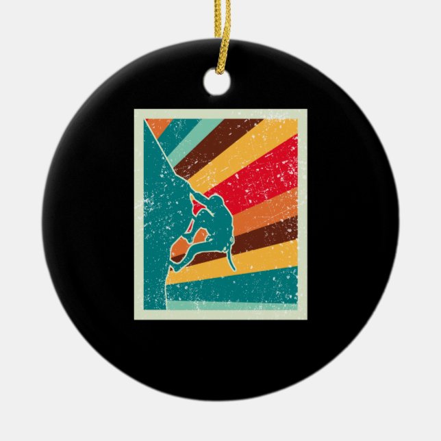 Rock Climbing Retro Vintag Keramik Ornament (Vorne)