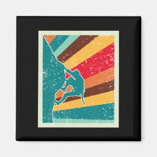 Rock Climbing Retro Vintag Magnet