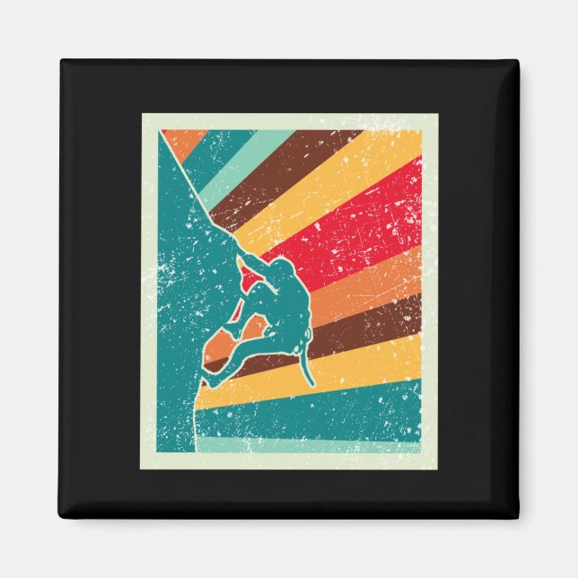Rock Climbing Retro Vintag Magnet (Vorne)