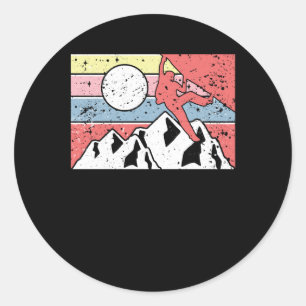 Rock Climbing Retro Vintag Runder Aufkleber