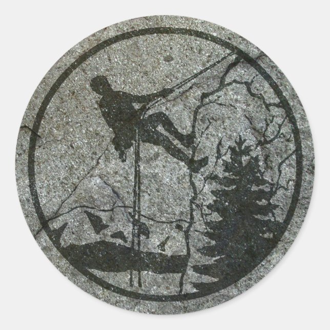 Rock Climbing Runder Aufkleber (Vorderseite)