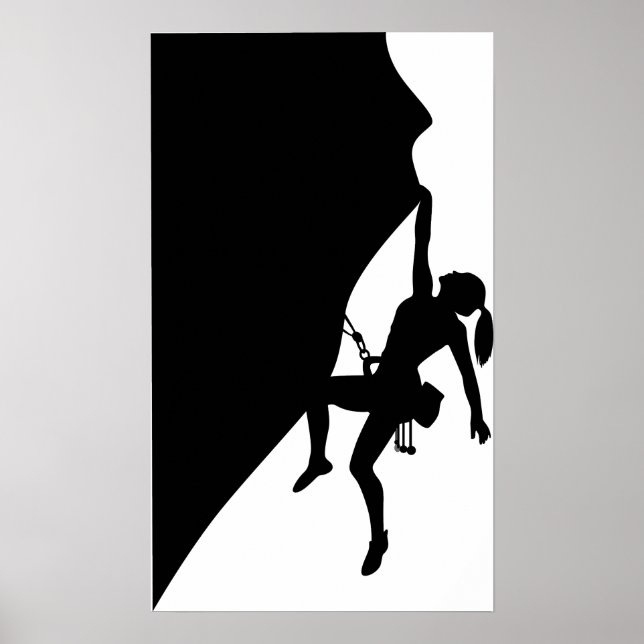 Rock Climbing Silhouette Poster (Vorne)