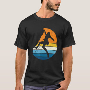 Rock Climbing Sport Retro Vintag Sunset Climber T-Shirt