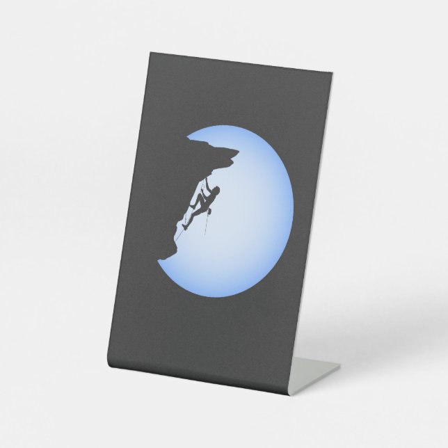 Rock Climbing Vater Bergsee-Zauber Sockelschild (Vorderseite)