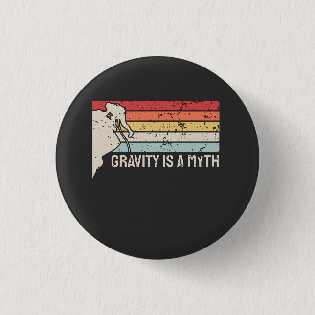 Rock Climbing Vintag Button (Vorderseite)