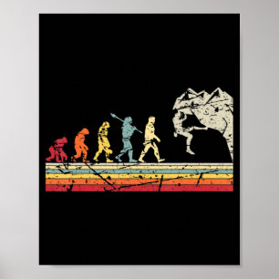 Rock Climbing Vintage Evolution Poster