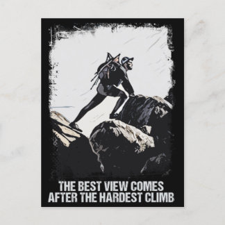 Rock Climbing Zitat Vintag Grunge Berggipfel Postkarte