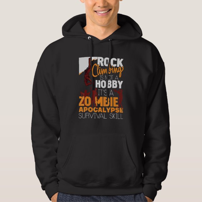 Rock Climbing Zombie Apokalypse Überleben Hoodie (Vorderseite)