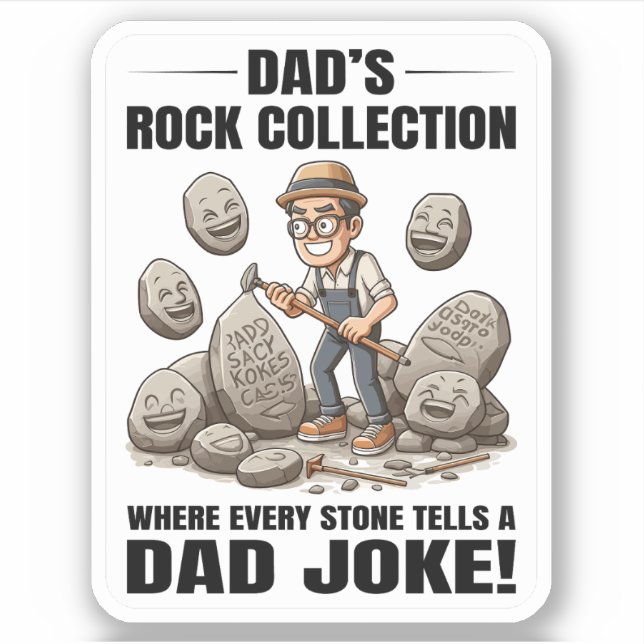 Rock Collections Rockhounding Geologist Vater Joke Aufkleber (Vorderseite)