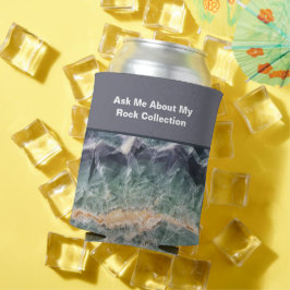 Rock Collector Spaß Lila grüner polierter Stein Dosenkühler