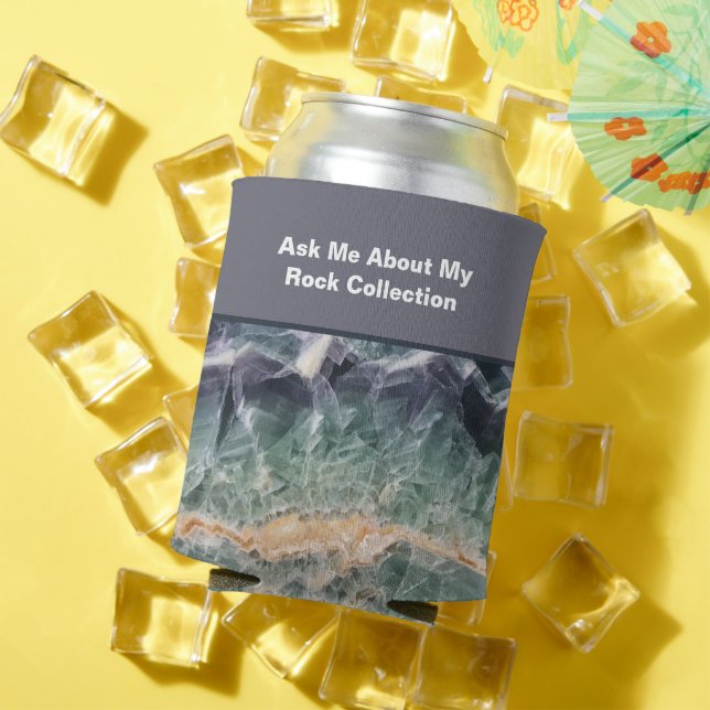 Rock Collector Spaß Lila grüner polierter Stein Dosenkühler (In Situ Sommer)