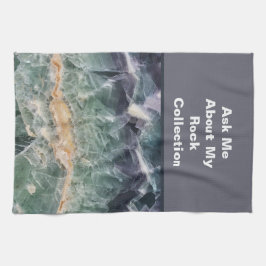 Rock Collector Spaß Lila grüner polierter Stein Geschirrtuch