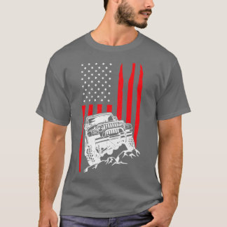 Rock Crawler American Flag Patriotic Monster Truck T-Shirt