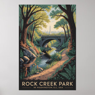 Rock Creek Park Vintage Washington Reiseplakat Poster