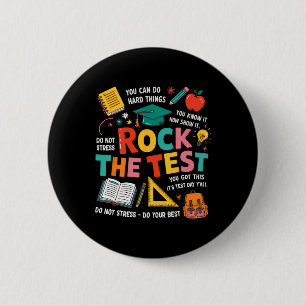Rock den Test Lustiger Testtag Lehrer Schüler Te Button