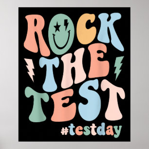 Rock den Test Prüfungstag Motivierender Lehrer Poster