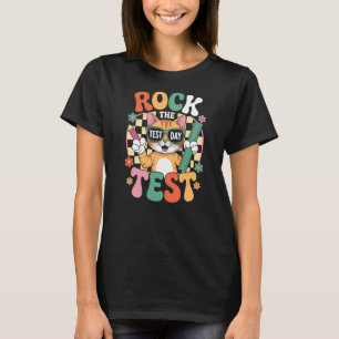 Rock den Testtag Spaß Katze Prüfung Jubel Lustige T-Shirt