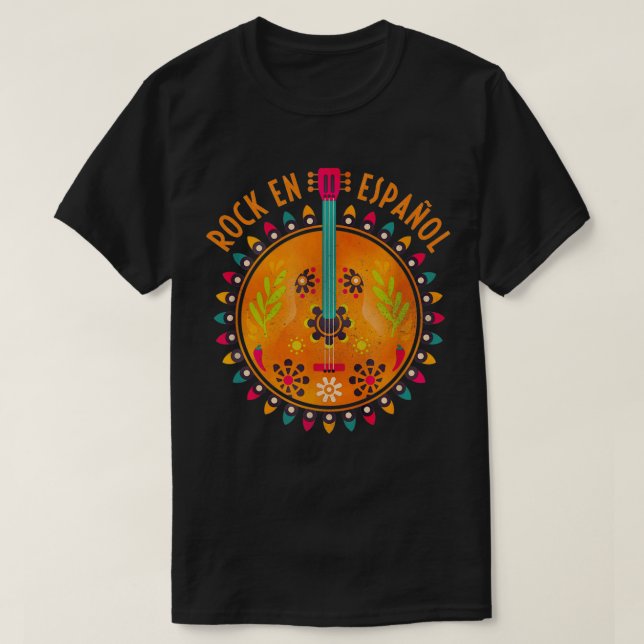 Rock En Espanol Gitarre Spanisch Rock Music T-Shirt (Design vorne)