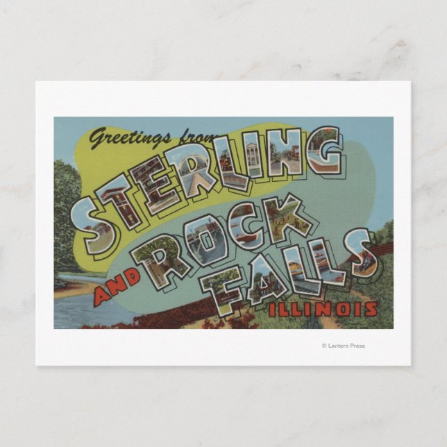 Rock Falls - Große Buchstabenszenen Postkarte (Vorderseite)