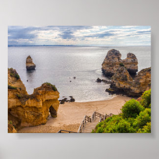 Rock formations in Algarve Poster