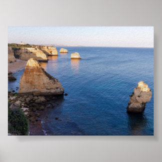 Rock formations in Algarve Poster