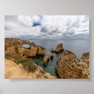 Rock formations in Algarve Poster