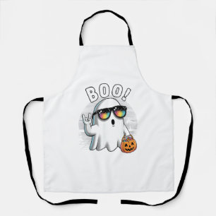 Rock Ghost Retro Halloween Pumpkin Funny Boo Schürze
