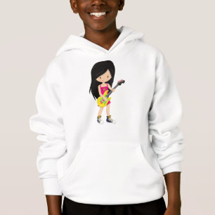 Rock Girl, Black Hair, Band, Musik, Gitarrenspiele Hoodie