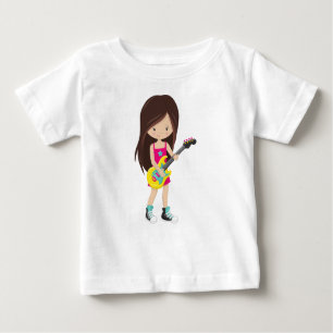 Rock Girl, Brown Hair, Gitarrenspieler, Band, Musi Baby T-shirt