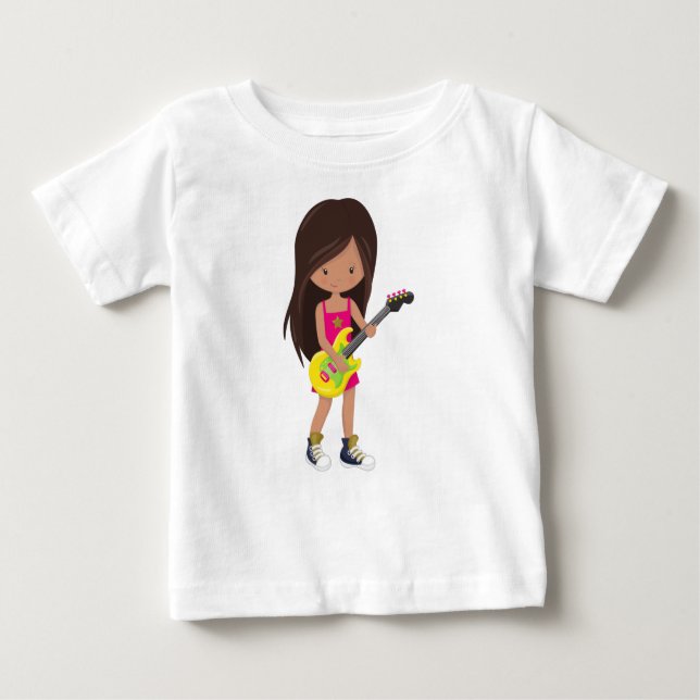 Rock Girl, Latina Girl, Gitarrenspieler, Band, Mus Baby T-shirt (Vorderseite)